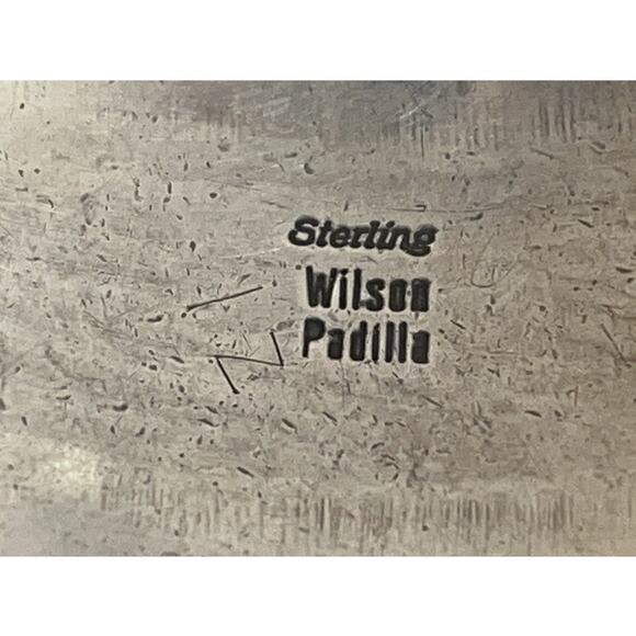 NATIVE AMERICAN STERLING SILVER NAVAJO CUFF BRACELET SIGNED WILSON PADILLA - Picture 4 of 16